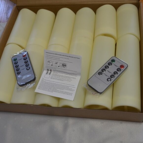 CANDLE SET  12 Pc  Waterproof  Two remotes - Picture 1 of 5
